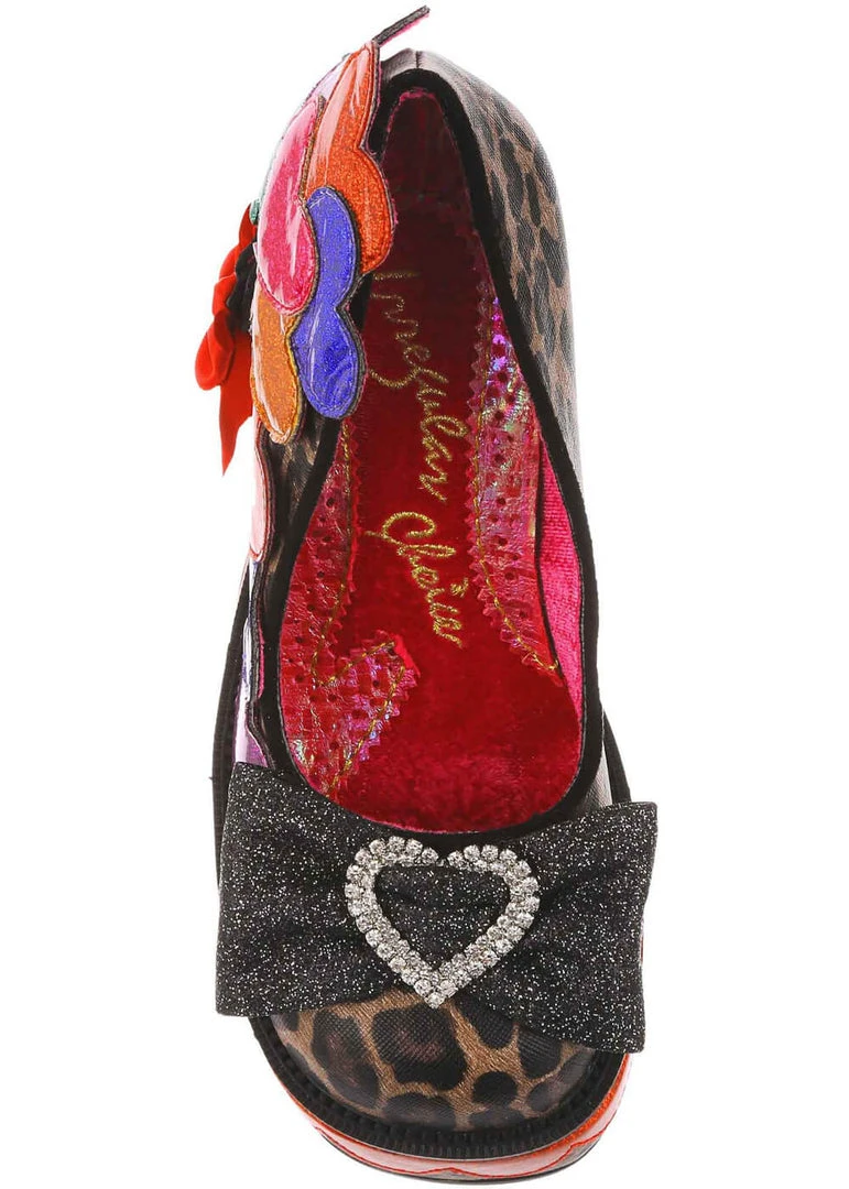 Irregular Choice Balloons And Cake 60's Platform Pumps In Leopard