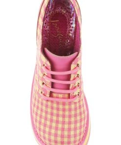 Irregular Choice Groovy Dancing 60's Platform Pumps Pink Yellow