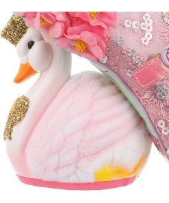 New In Irregular Choice Pedalo Date Swan Pumps Peach Pink