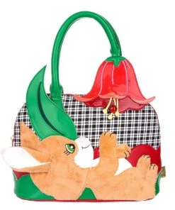 New In Irregular Choice Garden Unwind Bunny Bag Red Green