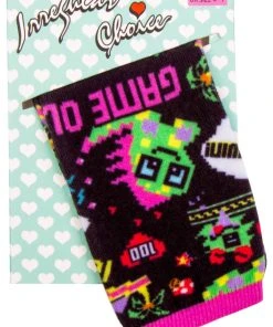 Irregular Choice Gaming Socks Black Pink