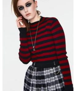 Jawbreaker Menace Stripe Sweater Red Black