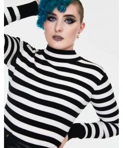 Jawbreaker Menace Stripe Sweater White Black