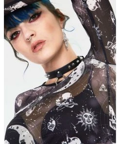 Jawbreaker Moonstone Mesh Top Black