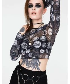 Jaw Breaker New In Jawbreaker Demon Sigil Mesh Top Black