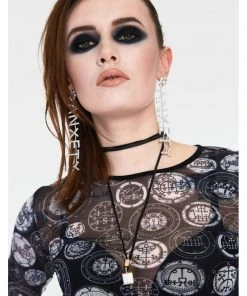 Jaw Breaker New In Jawbreaker Demon Sigil Mesh Top Black