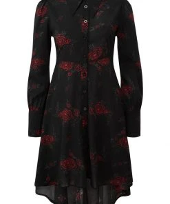 Killstar Pandora Rose Shirt 70's Dress Black New In