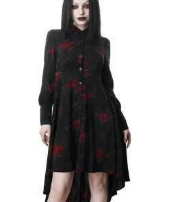 Killstar Pandora Rose Shirt 70's Dress Black New In