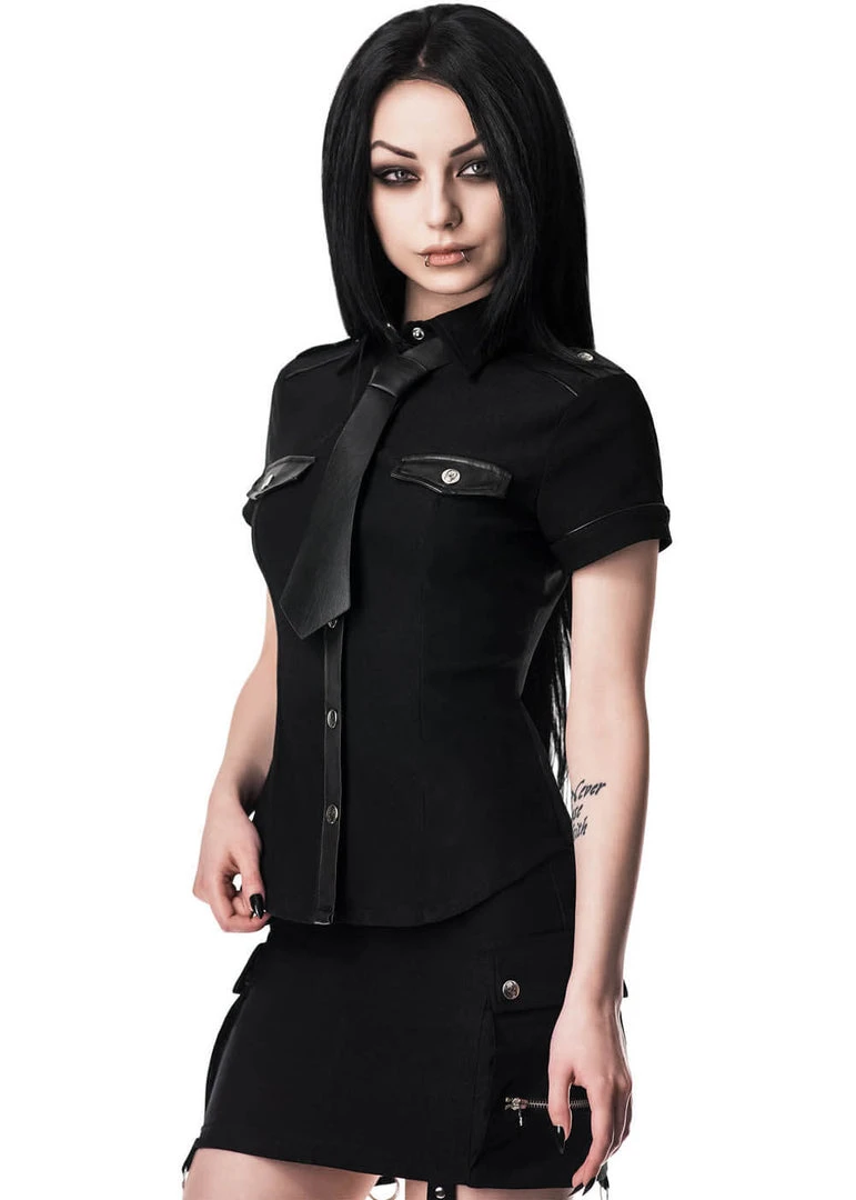 New In Killstar Squadron 80's Blouse Black
