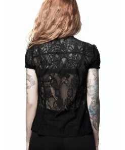Killstar Liana Ruffle Lace 40's Blouse Black New In