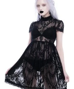 Killstar Temperance Lace Babydoll Dress Black New In