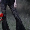 Killstar Sarita Lace Bell Bottoms Trousers Black