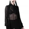 New In Killstar Misty Knitted 70's Top Black