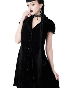 Killstar Maribella Velvet 60's Dress Black New In