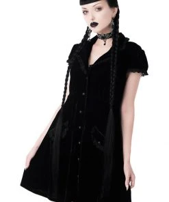 Killstar Maribella Velvet 60's Dress Black New In