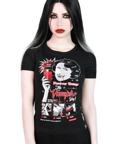 Killstar Forever Young Ringer T-Shirt Black