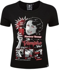 Killstar Forever Young Ringer T-Shirt Black