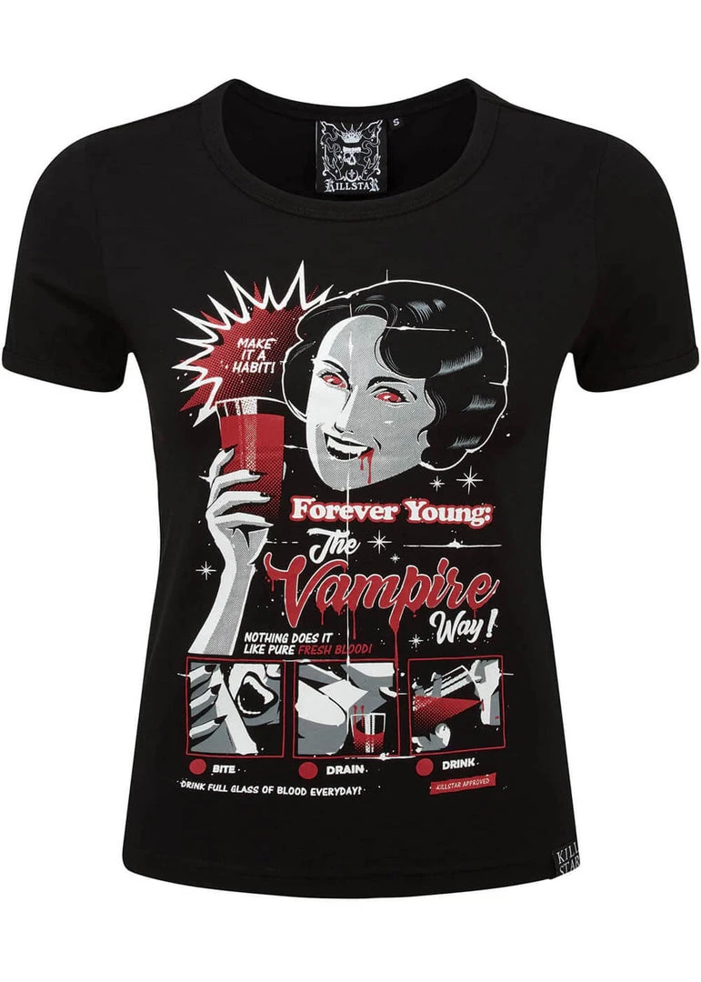Killstar Forever Young Ringer T-Shirt Black