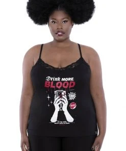 New In Killstar Drink More Strappy Top Black