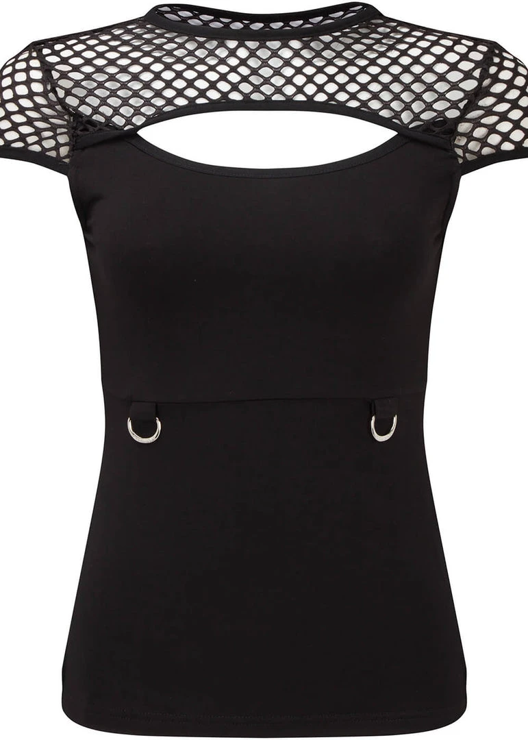 Killstar Ramona Fishet Sleeve Top Black New In