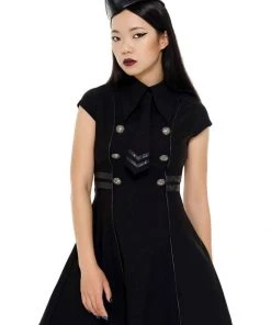 New In Killstar Black Ops Skater Dress Black