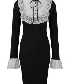 New In Killstar Rosemary Midi Pencil Dress Black