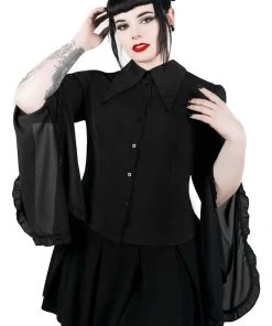 Killstar Low-Lita Button Up Shirt Black