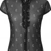 New In Killstar Maggies Star Ruffle 60's Blouse Black