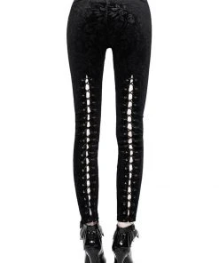 Killstar Bite Me Velvet Leggings Black