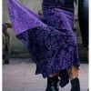 Killstar Roses Are Dead Velvet Maxi Skirt Plum New In