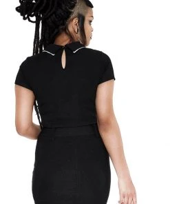 Killstar Dead Dawn Skull Crop Top Black