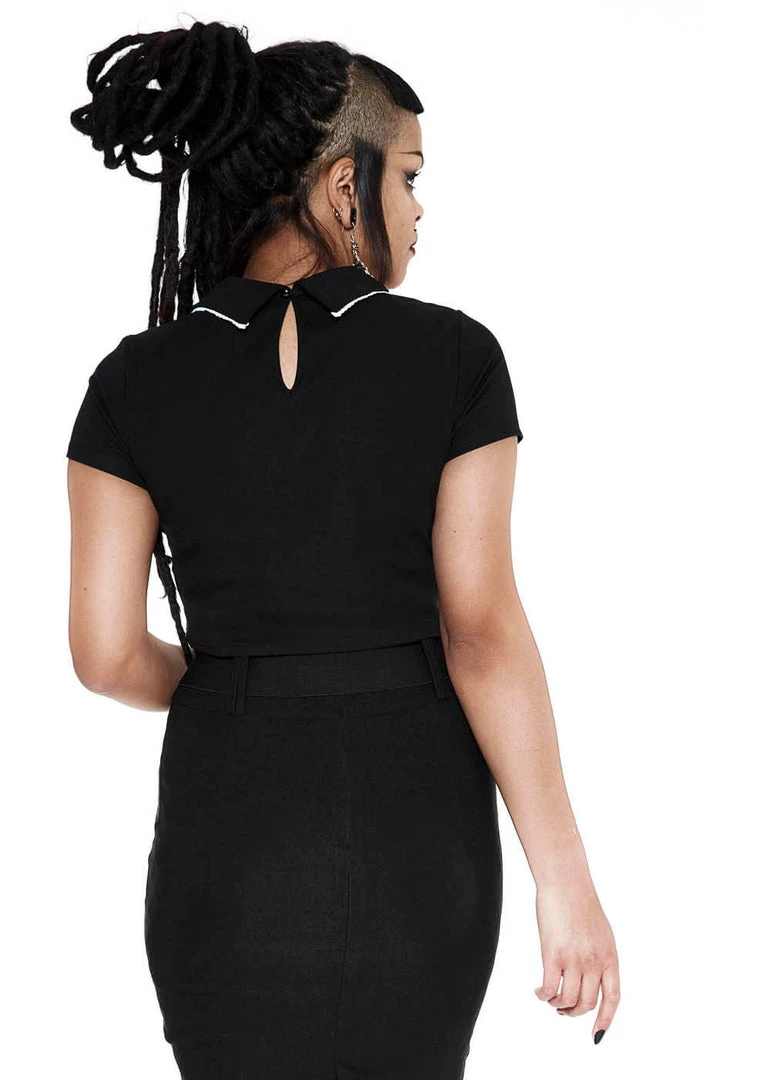 Killstar Dead Dawn Skull Crop Top Black