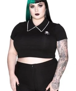 Killstar Dead Dawn Skull Crop Top Black