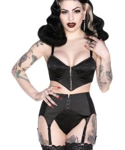 Killstar Webutant Spiderweb 50's Bullet Bra Black
