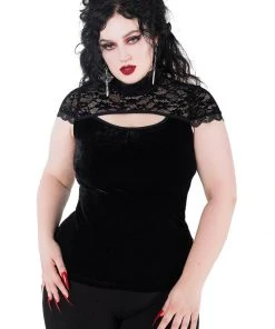 New In Killstar Eternally Yours Keyhole 40's Top Black