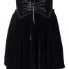 Killstar Dark Lover Velvet Swing Skirt Black