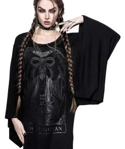 Killstar Magician Kimono Tunic T-Shirt Black