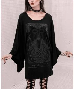 Killstar Magician Kimono Tunic T-Shirt Black