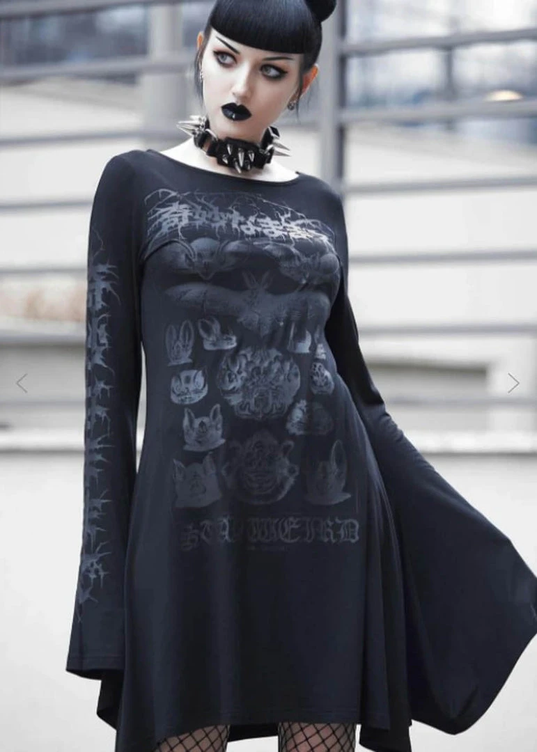 New In Killstar Stay Weird Trapeze Dress Black