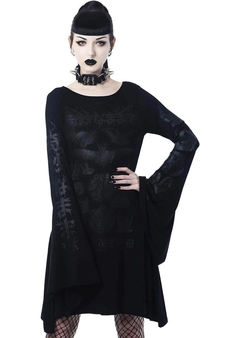 New In Killstar Stay Weird Trapeze Dress Black