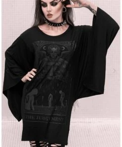 Killstar Judgement Kimono Tunic T-Shirt Black