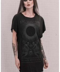 Killstar Black Sun Tunic T-Shirt Dress Black New In