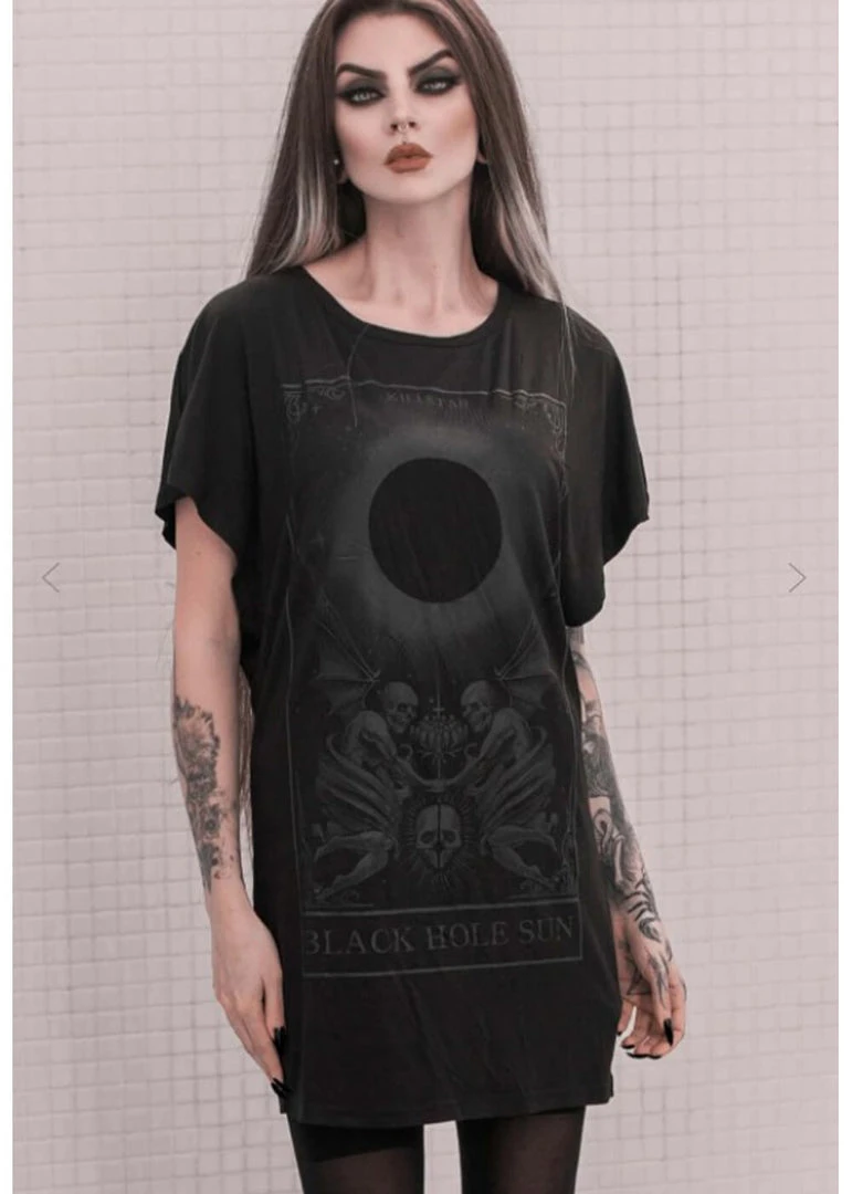 Killstar Black Sun Tunic T-Shirt Dress Black New In
