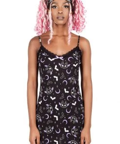 New In Killstar Lounge Batty Night Dress Black