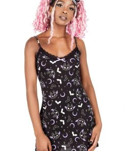 New In Killstar Lounge Batty Night Dress Black
