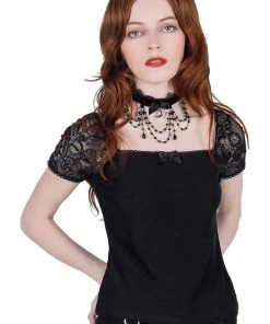 Killstar Octovia Lace 40's Top Black