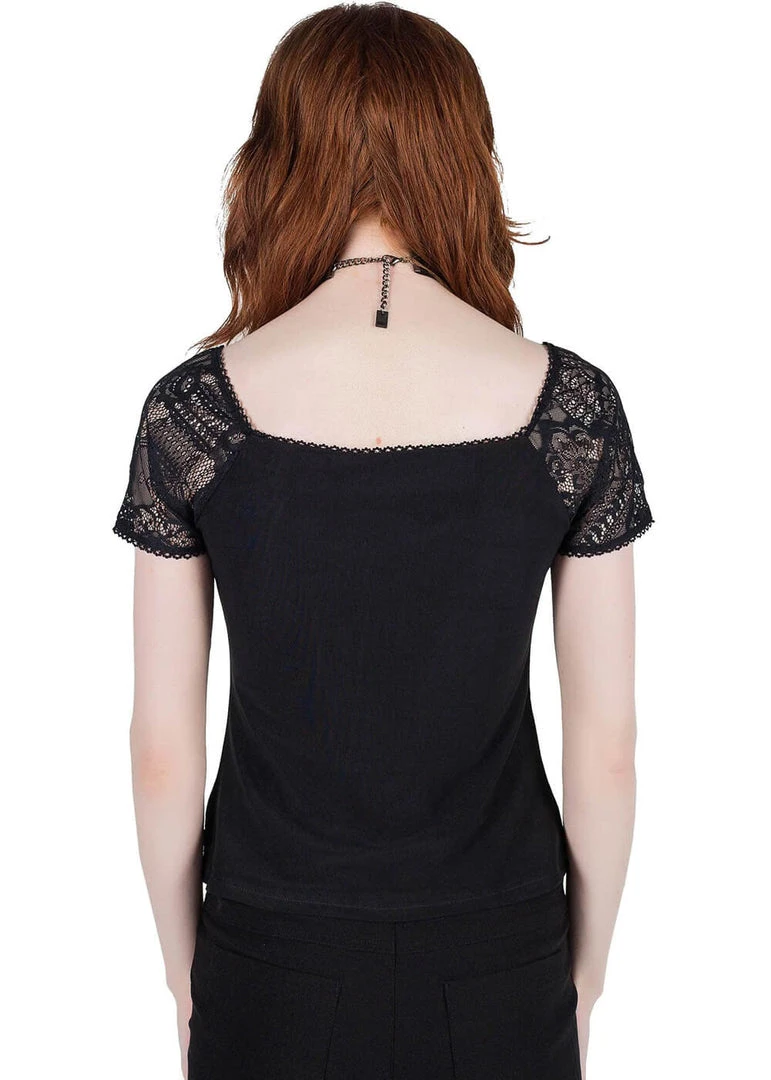 Killstar Octovia Lace 40's Top Black