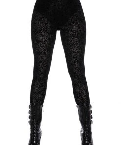 New In Killstar Althea's Evil Velvet Leggings Black