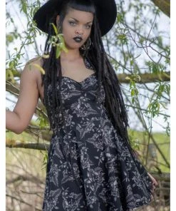 Killstar Aloha From Hell Skulls 60's Skater Dress Black