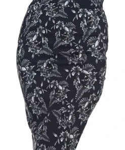 New In Killstar Lucilani Skulls 50's Pencil Skirt Black